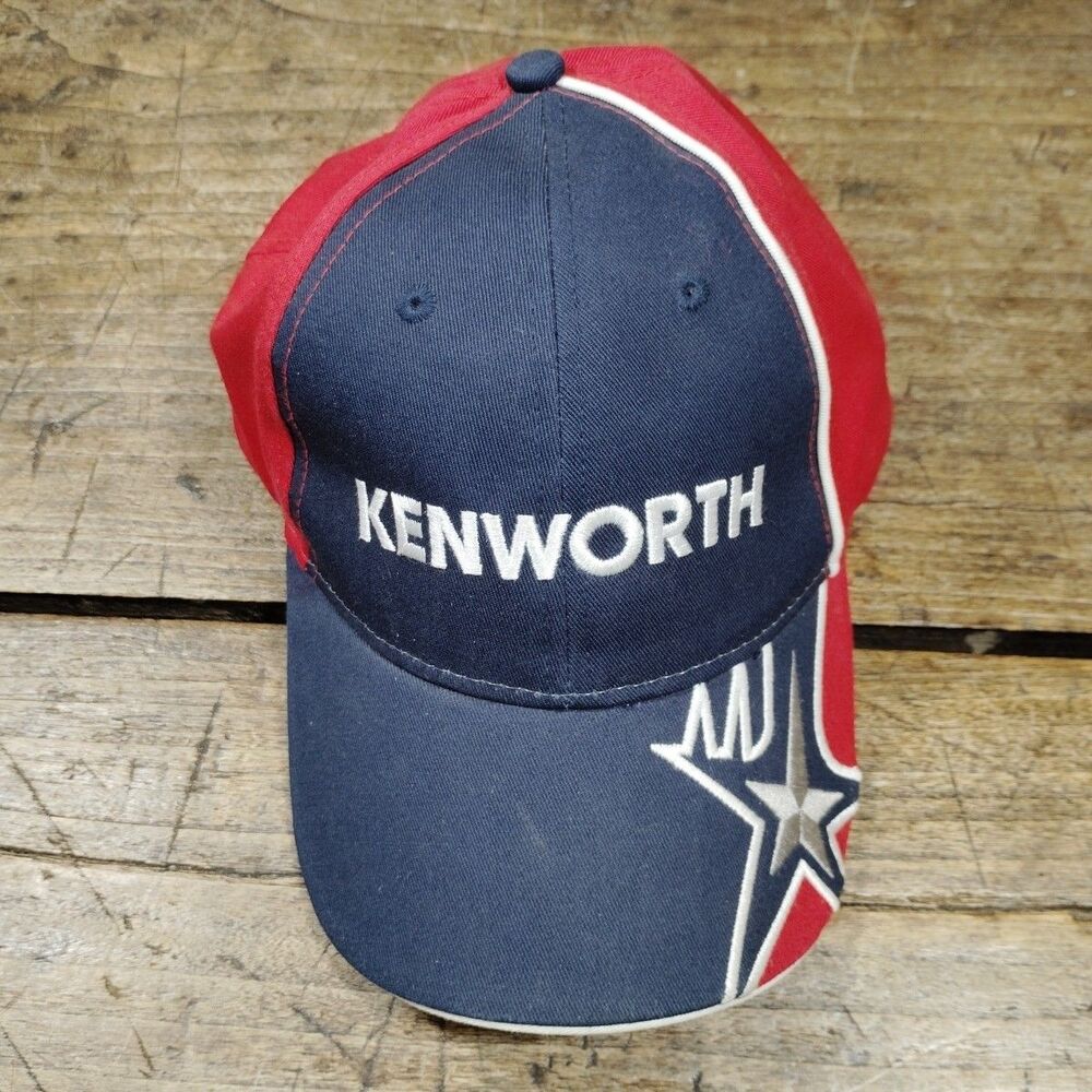 Kenworth Trucker Hat Mens Red Blue Adjustable Snapback Cap Cotton Trucking